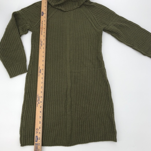 Dark Green Sweater Dress W/ Cowl Neck Size Large - Picture 8 of 8